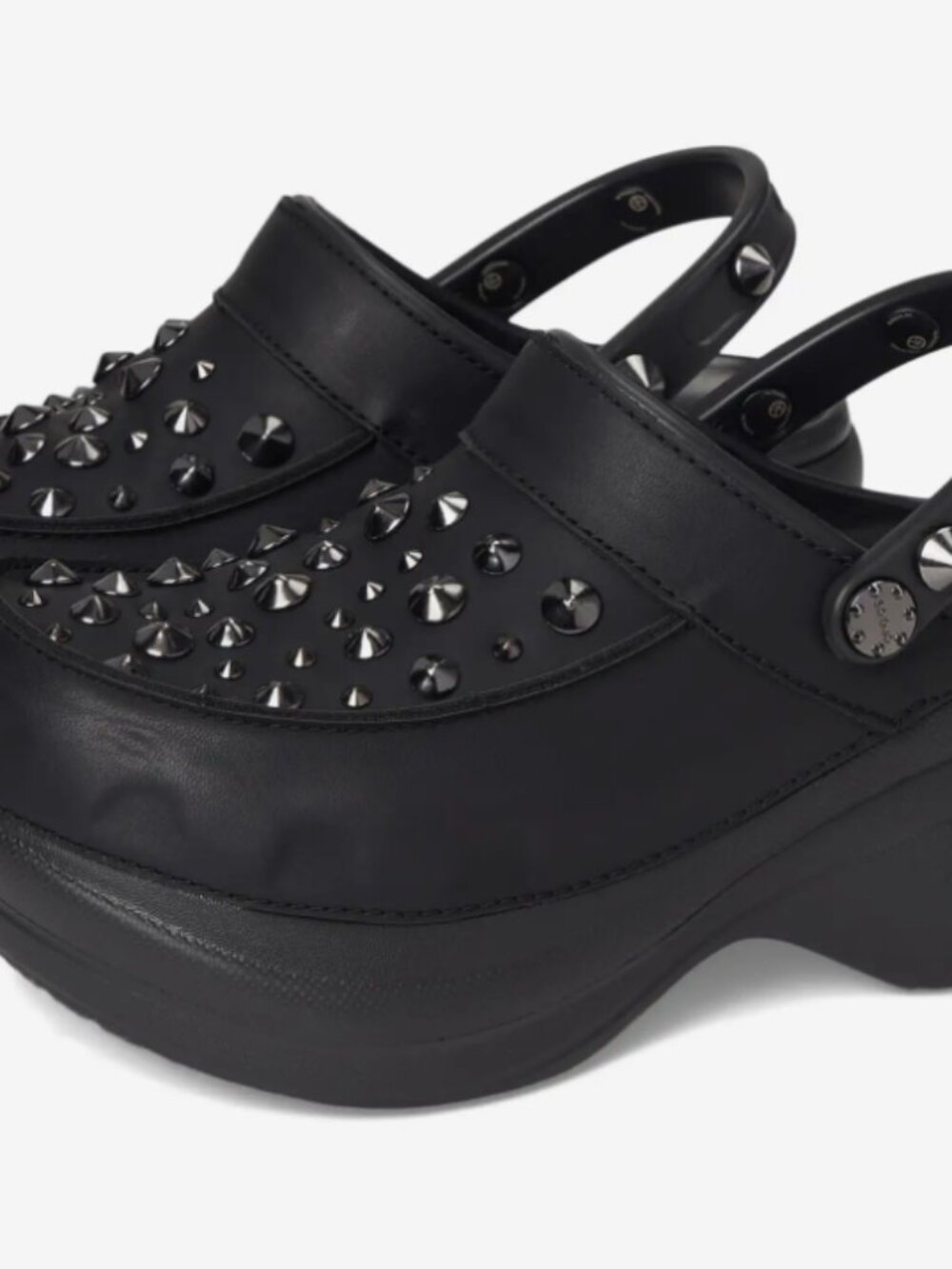 New! Size: 5 Women | Crocs Classic Bae Clogs w Silver Spikes | Black